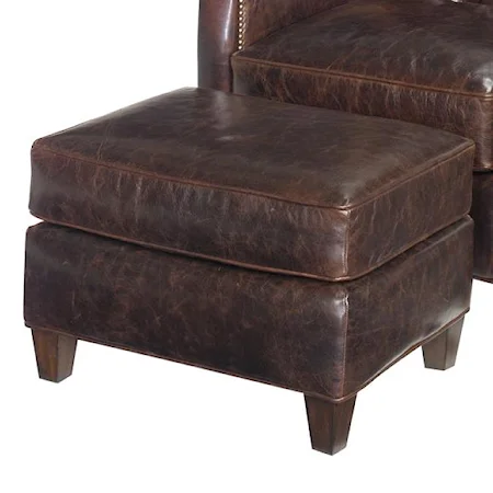 Quickship Gibson Leather Ottoman